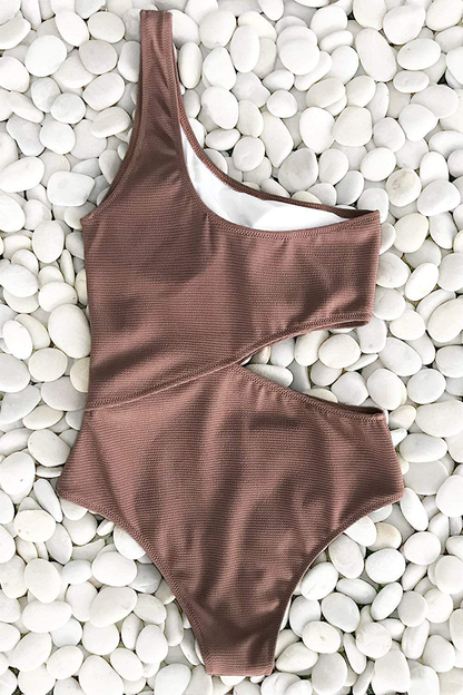 CUPSHE Women'S One Piece Swimsuit One Shoulder Cut Out Ribbed Swimwear Bathing Suits Apparel & Accessories > Clothing > Swimwear Kylie Max   