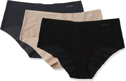 Calvin Klein Women'S Invisibles Hipster Multipack Panty Apparel & Accessories > Clothing > Underwear & Socks > Underwear Calvin Klein Black/Light Caramel/Speakeasy Large 
