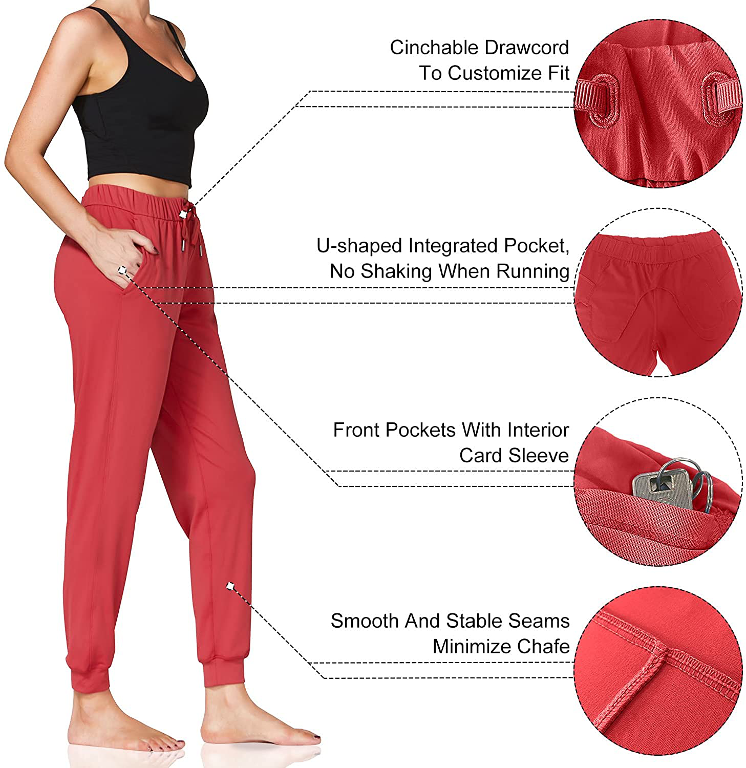 Sunzel Women Lightweight Joggers Pants with Pockets, Super Soft Quick Dry Lounge Sweatpants for Yoga Workout Running Casual Apparel & Accessories > Clothing > Activewear Kylie Max   