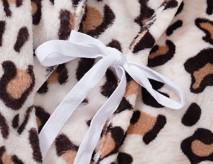 Leopard Cat Robe for Girls Fleece Toddler Kids Teen Hooded Bathrobe Size 4T - 18 Apparel & Accessories > Clothing > Sleepwear & Loungewear > Robes Kylie Max   