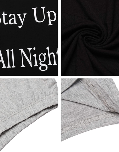 Ekouaer Short Pajama Set for Women, Cartoon Print Tee and Ruffles Sleepwear S-XXL Apparel & Accessories > Clothing > Sleepwear & Loungewear Kylie Max   
