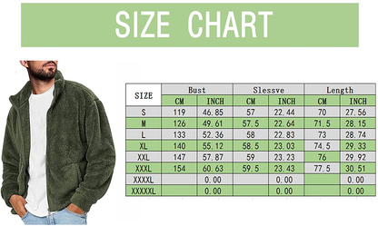 Merthy Mens Fuzzy Sherpa Fleece Jacket Casual Long Sleeve Stand Collar Furry Faux Woolen Cardigan Coat Zipper Teddy Coats Apparel & Accessories > Clothing > Underwear & Socks > Shapewear Merthy   