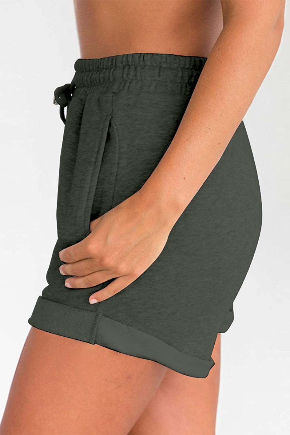 Paitluc Sport Shorts Women Workout Shorts with Pockets for Women Mid Waist Slightly Stretchy Light Weight Apparel & Accessories > Clothing > Shorts Kylie Max   