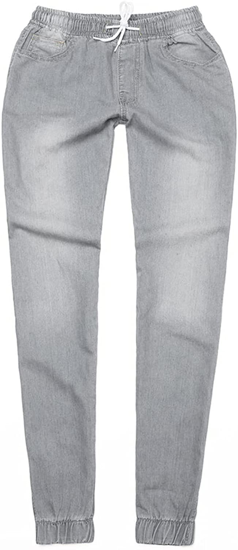 Burband Womens Jeans Drawstring Elastic Waist Sweatpants Active Wear Jogger Pants Sports Lounge Pants with Pockets Apparel & Accessories > Clothing > Underwear & Socks > Shapewear Burband   