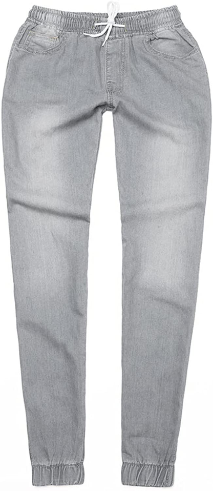 Burband Womens Jeans Drawstring Elastic Waist Sweatpants Active Wear Jogger Pants Sports Lounge Pants with Pockets Apparel & Accessories > Clothing > Underwear & Socks > Shapewear Burband   