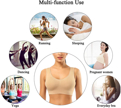 BESTENA Comfort Bra, 2 Pack Seamless Removable Pads Sleep Bras, Yoga Bra, Sports Bras for Women Apparel & Accessories > Clothing > Underwear & Socks > Bras Kylie Max   