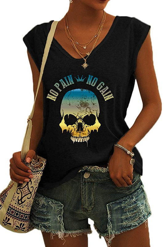 SAUKOLE Women'S Sleeveless Yoga Workout Tank Tops Cute Printed Loose Fit Running Exercise T-Shirt Apparel & Accessories > Clothing > Activewear Kylie Max   