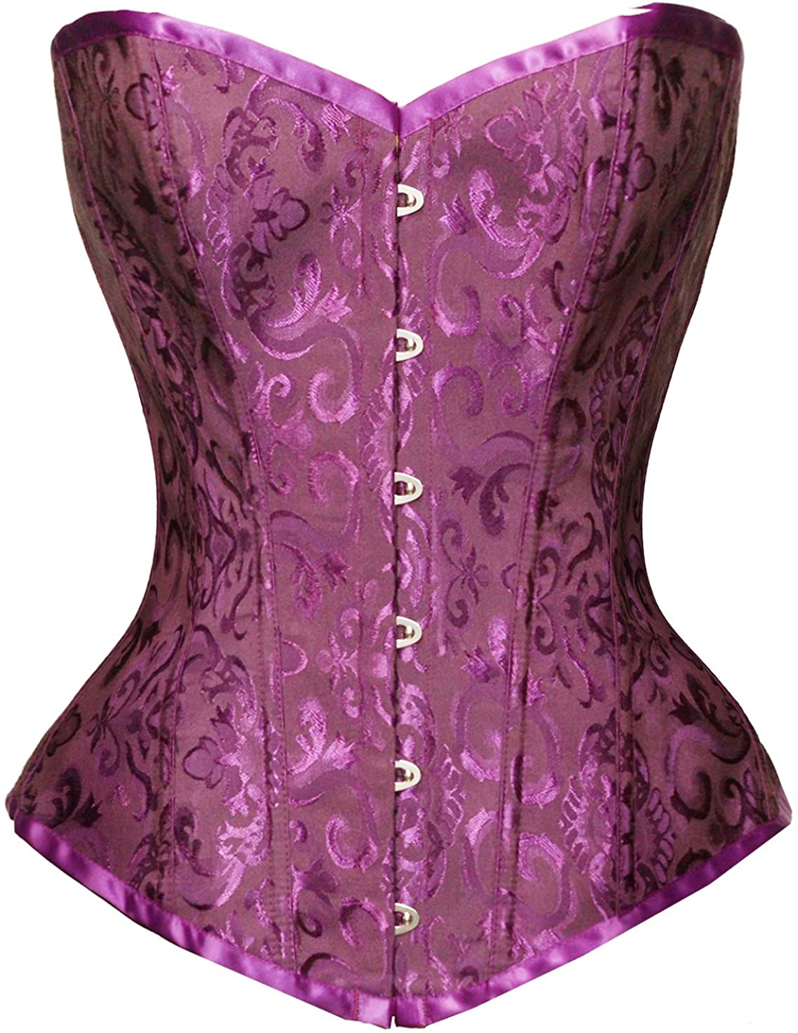 Bslingerie Womens Waist Cincher Bustier Boned Corset Apparel & Accessories > Clothing > Underwear & Socks > Lingerie Bslingerie Purple Large 