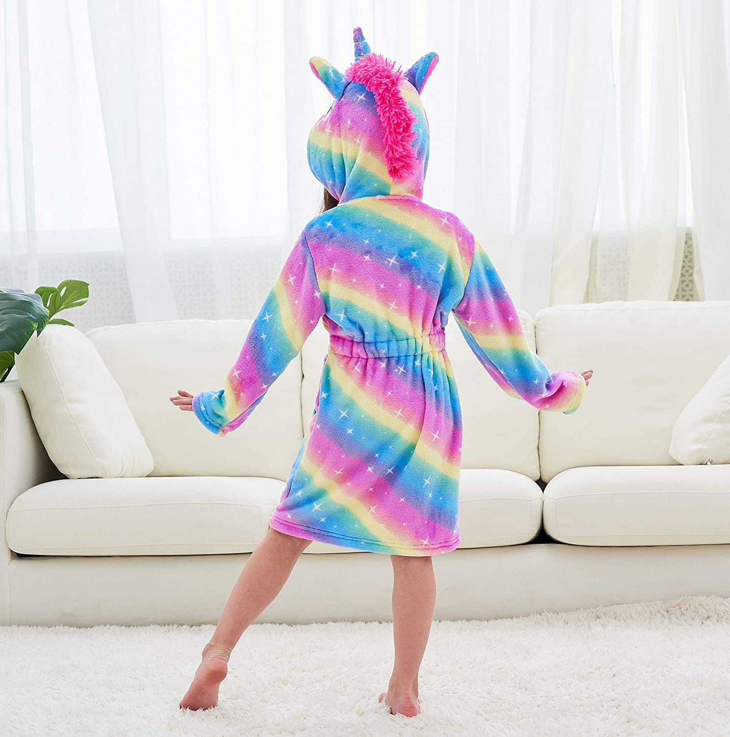 Doctor Unicorn Soft Unicorn Hooded Galaxy Bathrobe - Unicorn Gifts for Girls Apparel & Accessories > Clothing > Sleepwear & Loungewear > Robes Kylie Max   