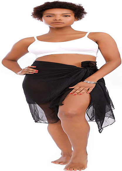 Missshorthair Womens Chiffon Beach Pareos Sarong Sheer Swimsuit Cover Ups Swimwear Bikini Wrap Apparel & Accessories > Clothing > Swimwear Kylie Max   