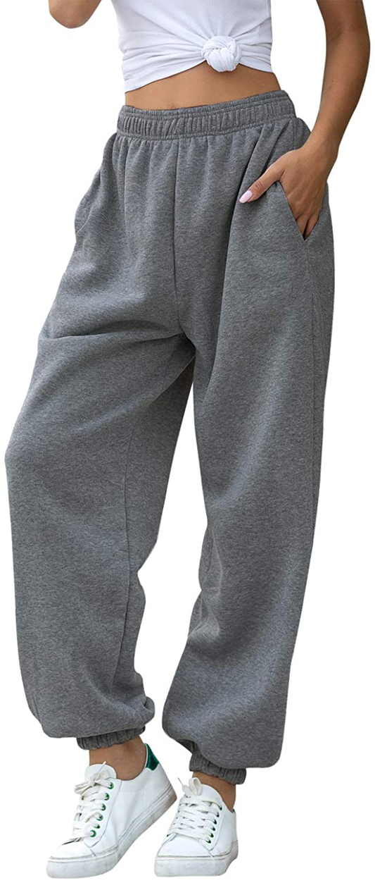 Hesayep Women'S High Waisted Sweatpants Workout Active Joggers Pants Baggy Lounge Bottoms Apparel & Accessories > Clothing > Activewear Kylie Max   