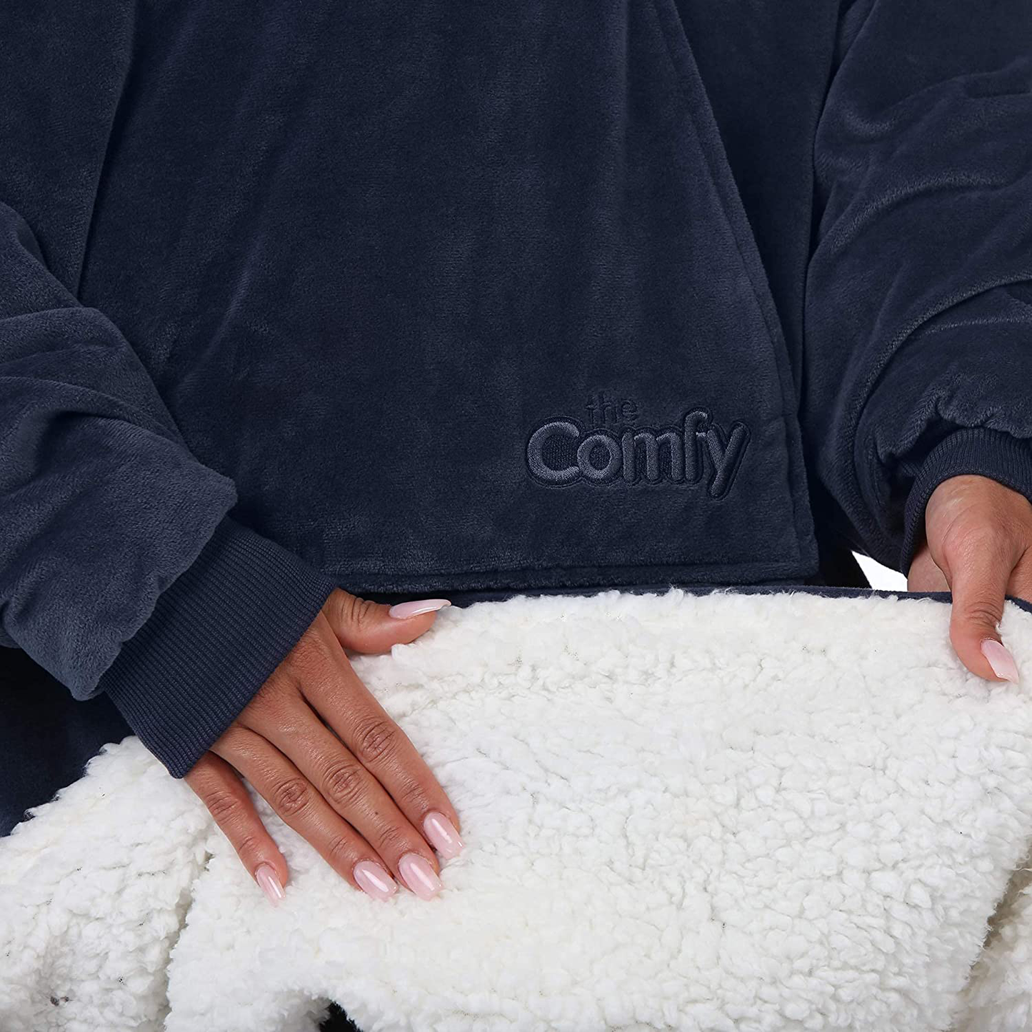 THE COMFY Original | Oversized Microfiber & Sherpa Wearable Blanket, Seen On Shark Tank, One Size Fits All Blue Arts & Entertainment > Party & Celebration > Gift Giving THE COMFY   