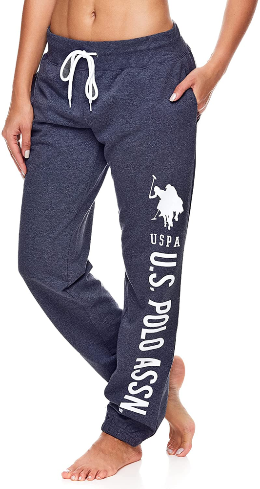 U.S. Polo Assn. Essentials Womens Sweatpants with Pockets - French Terry Jogger Sweats Apparel & Accessories > Clothing > Underwear & Socks > Underwear U.S. Polo Assn. Dark Navy Heather4 X-Small 