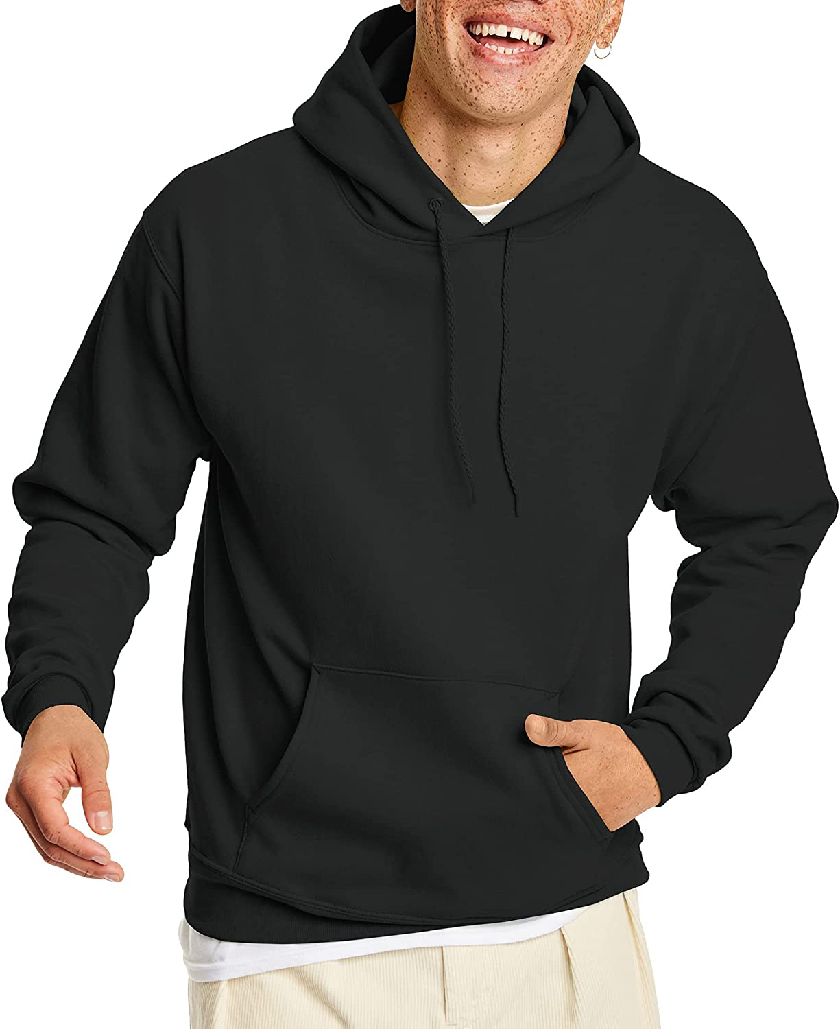 Hanes Men'S Pullover Ecosmart Hooded Sweatshirt Apparel & Accessories > Clothing > Activewear Kylie Max   
