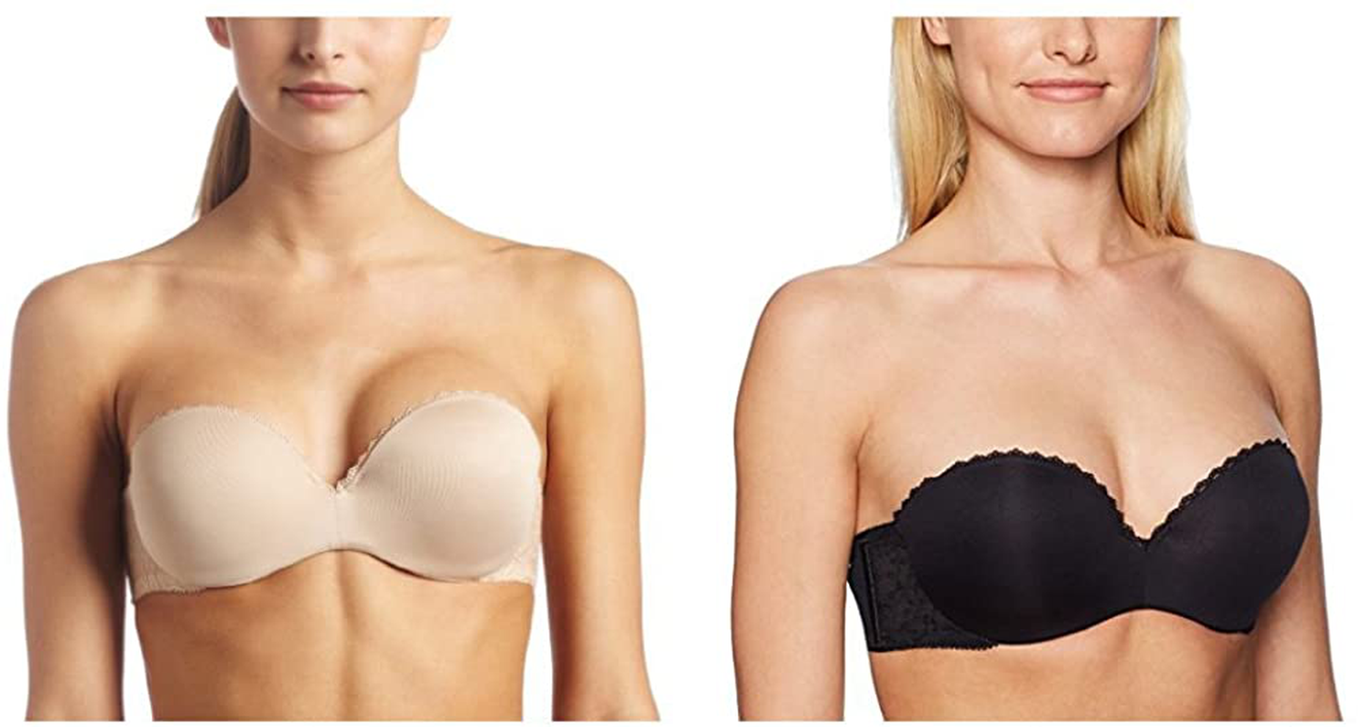 Vanity Fair Women's Padded Convertible Push Up Bras (32A - 38D) Apparel & Accessories > Clothing > Underwear & Socks > Bras Vanity Fair 2 Pack - Beige/Black Strapless 36B