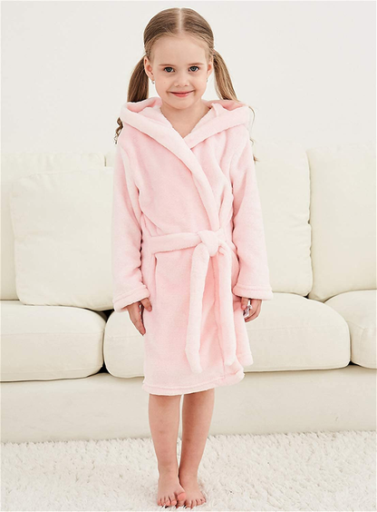 Umeyda Girls Robe,Cute & Fleece Hooded Robe with Belt for Girls, 12 Months - 18 Years Apparel & Accessories > Clothing > Sleepwear & Loungewear > Robes Kylie Max   