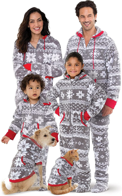 PajamaGram Family Pajamas Matching Sets - Nordic Fleece Christmas Onesie, Gray Arts & Entertainment > Party & Celebration > Gift Giving PajamaGram Gray Women X-Small