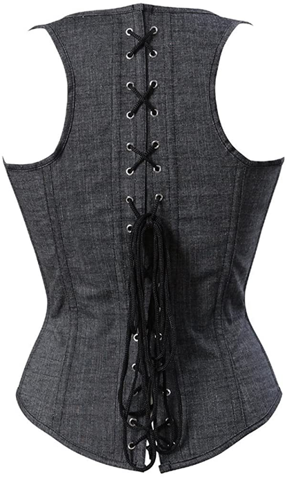 Frawirshau Women'S Gothic Steampunk Corset Bustier Waist Cincher Underbust Corset Vest Tank Top Apparel & Accessories > Clothing > Underwear & Socks > Lingerie frawirshau   