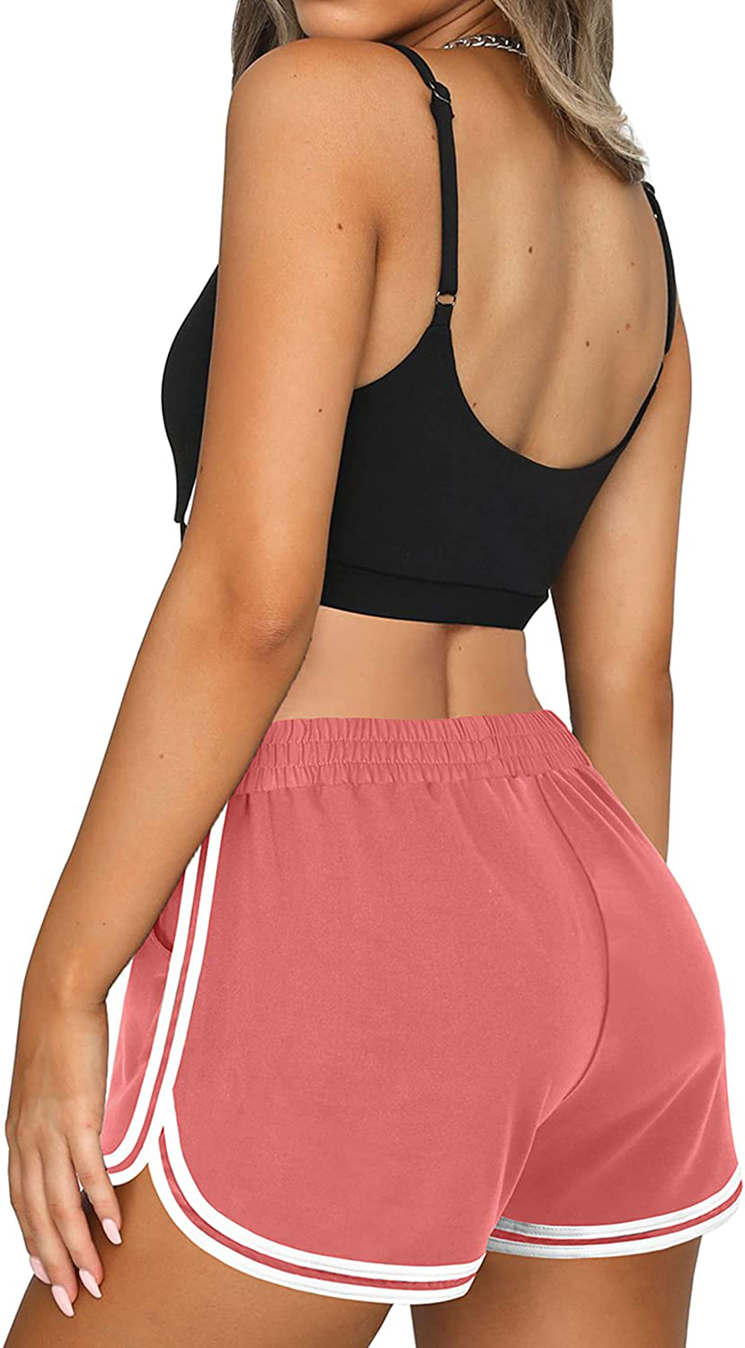 OFEEFAN Womens Athletic Shorts with Pockets Workout Running Summer Lounge Dolphin Shorts Apparel & Accessories > Clothing > Shorts Kylie Max   