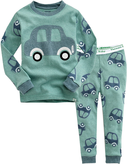VAENAIT BABY Toddler Kids Boys Girls 100% Cotton Jaws Truck Dino Snug Fit Sleepwear Pajama Pjs Set Apparel & Accessories > Clothing > Sleepwear & Loungewear > Pajamas Kylie Max   