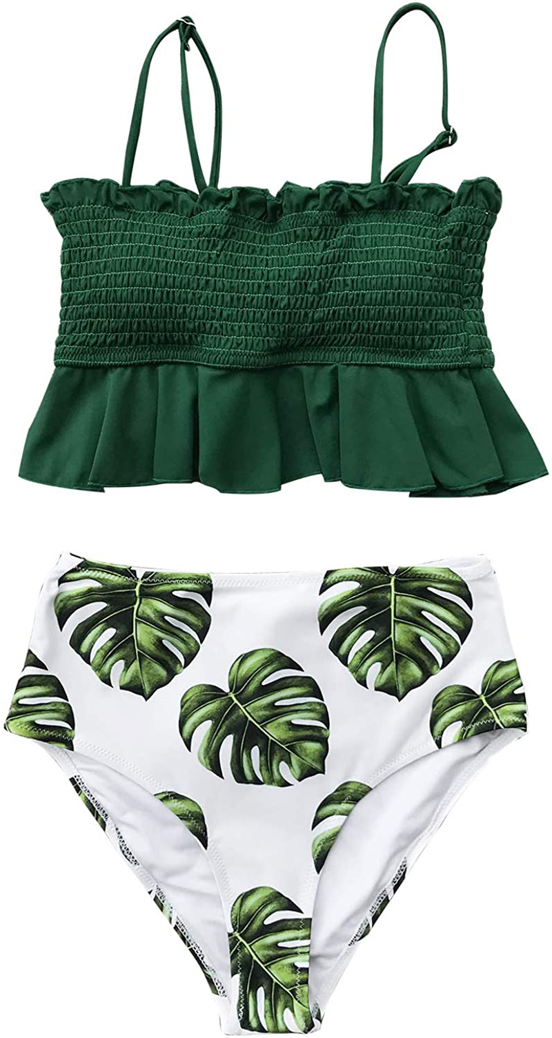 CUPSHE Women'S High Waist Bikini Swimsuit Ruffle Two Piece Bathing Suit  Kylie Max   