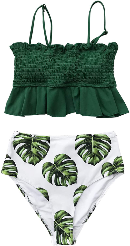 CUPSHE Women'S High Waist Bikini Swimsuit Ruffle Two Piece Bathing Suit  Kylie Max   