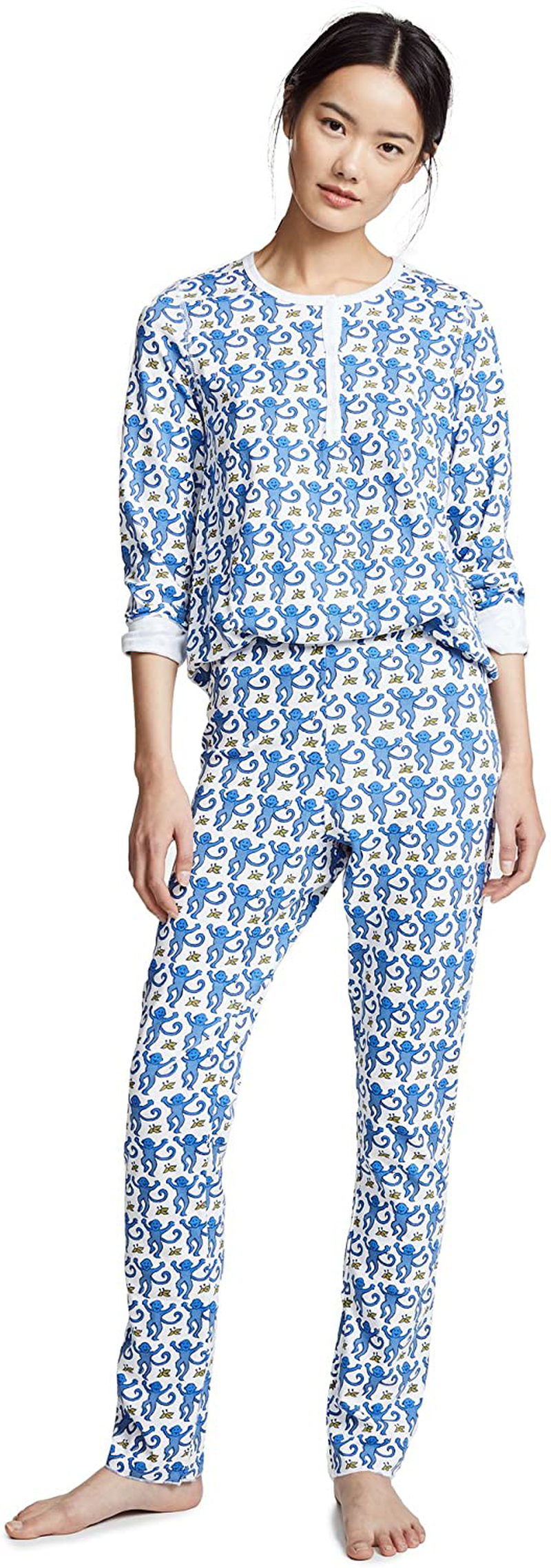 Roller Rabbit Women's Monkey PJ Set Apparel & Accessories > Clothing > Sleepwear & Loungewear > Pajamas Roller Rabbit Blue Large 