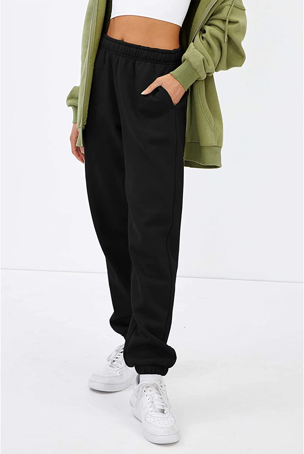 EFAN Womens Fleece Sweatpants Warm Baggy Pants Comfy Oversized Fall Joggers High Waisted Cotton Lounge with Pockets Apparel & Accessories > Clothing > Activewear Kylie Max   