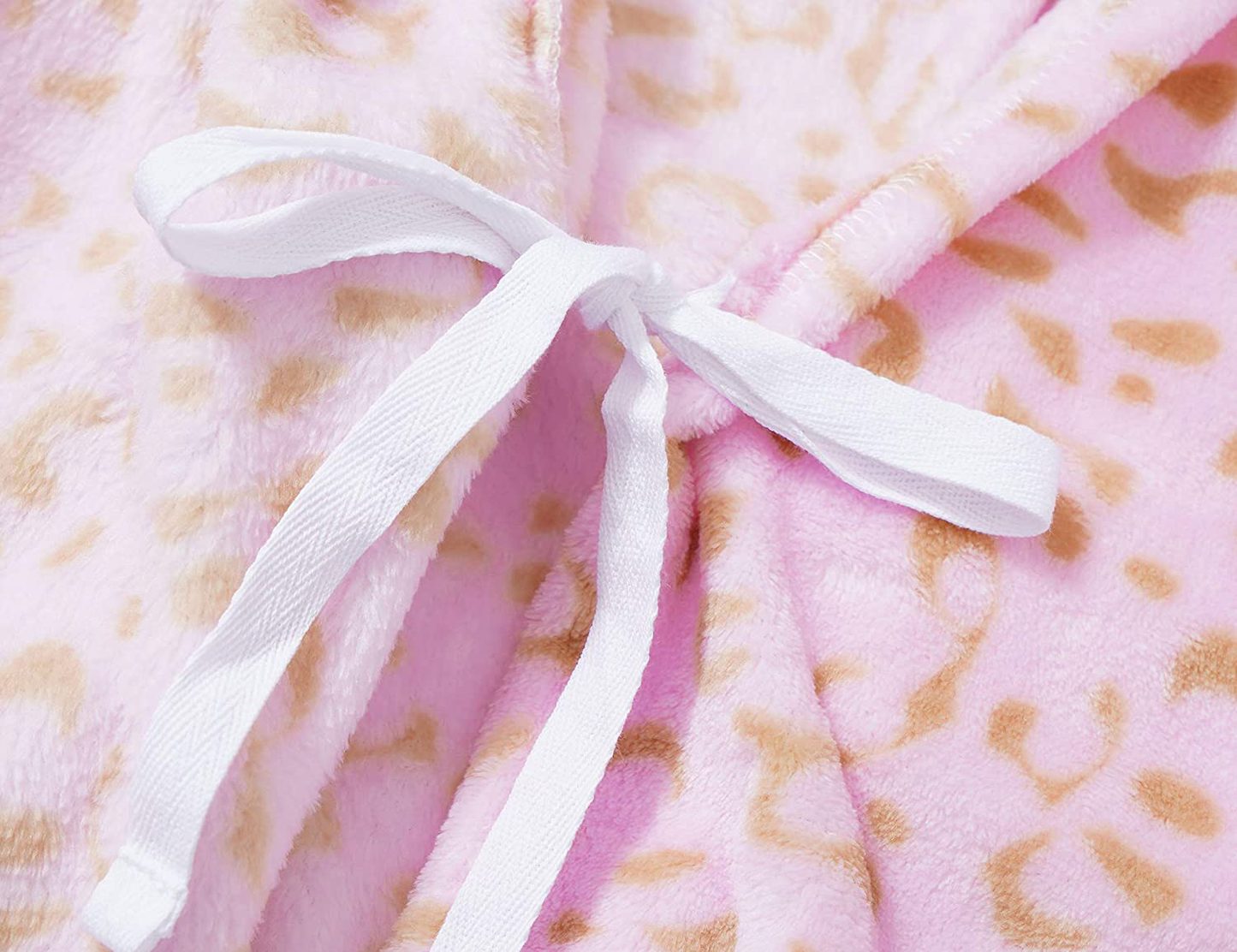 Leopard Cat Robe for Girls Fleece Toddler Kids Teen Hooded Bathrobe Size 4T - 18 Apparel & Accessories > Clothing > Sleepwear & Loungewear > Robes Kylie Max   