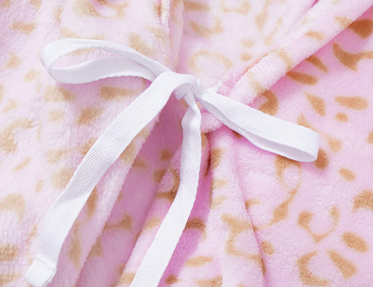 Leopard Cat Robe for Girls Fleece Toddler Kids Teen Hooded Bathrobe Size 4T - 18 Apparel & Accessories > Clothing > Sleepwear & Loungewear > Robes Kylie Max   