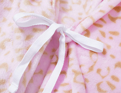 Leopard Cat Robe for Girls Fleece Toddler Kids Teen Hooded Bathrobe Size 4T - 18 Apparel & Accessories > Clothing > Sleepwear & Loungewear > Robes Kylie Max   
