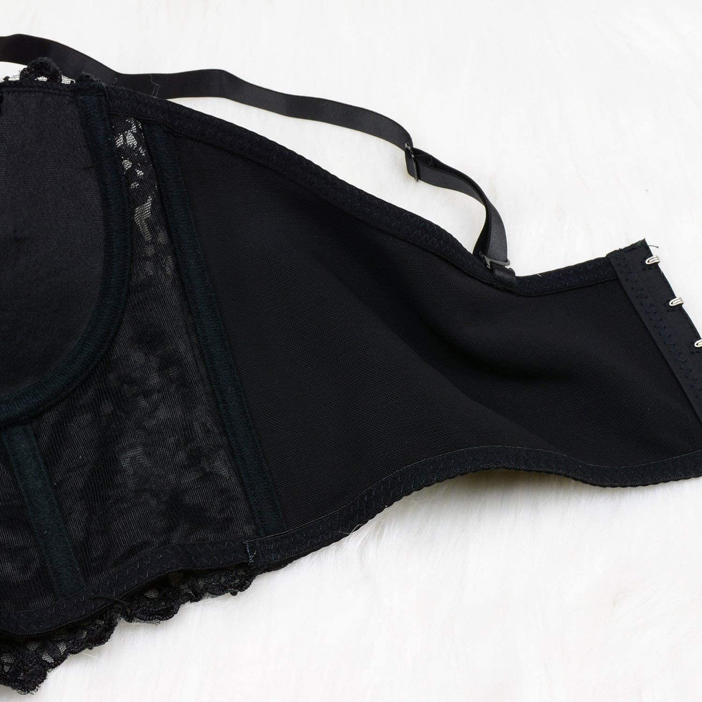 ELLACCI Women'S Natural Reigning Lace Rhinestone Bustier Crop Top Sexy Mesh Corset Top Bra Black Apparel & Accessories > Clothing > Underwear & Socks > Lingerie ELLACCI   