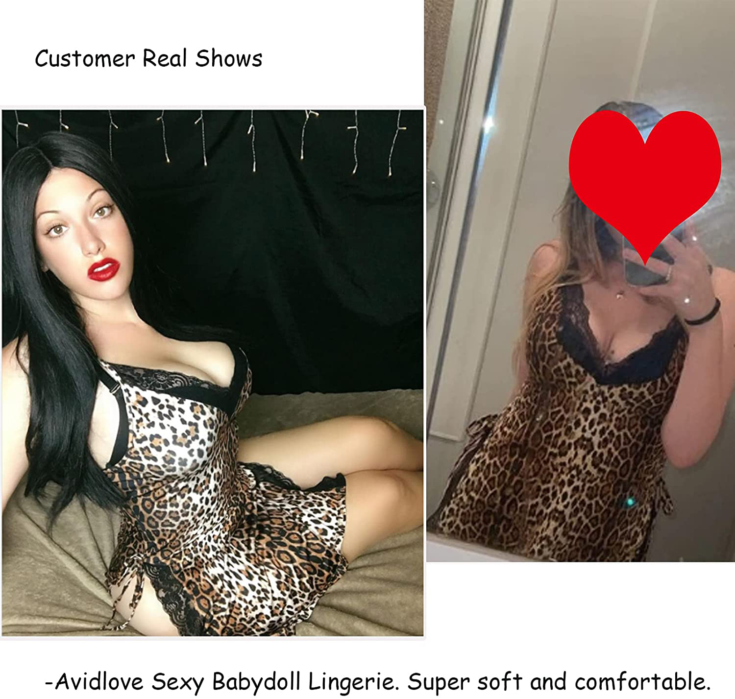 Avidlove Womens Babydoll Lingerie Sexy Chemise Nightgown Silk Sleepwear Nightwear with Thong Apparel & Accessories > Clothing > Underwear & Socks > Lingerie Kylie Max   
