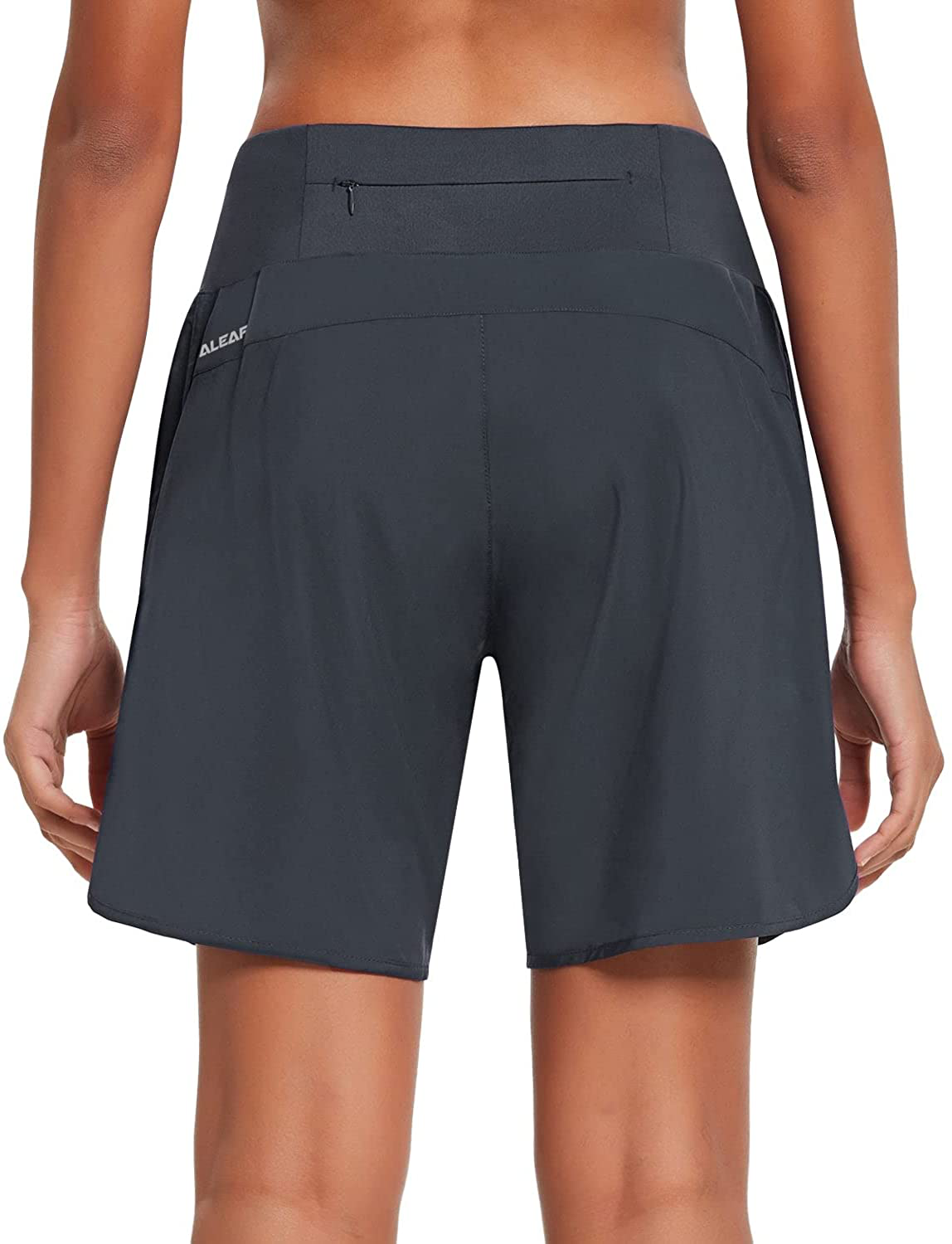 BALEAF Women'S 7 Inches Long Running Shorts with Liner Lounge Sport Gym Shorts Back Zipper Pocket Apparel & Accessories > Clothing > Shorts Kylie Max   
