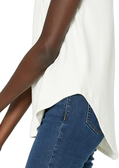Daily Ritual Women'S Cozy Knit Relaxed-Fit Short-Sleeve Shirt with Shirttail Hem Apparel & Accessories > Clothing > Activewear Kylie Max   