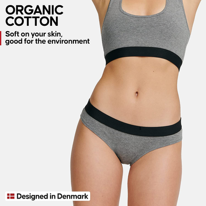 DANISH ENDURANCE Organic Cotton Stretch Bikini Panties 6-Pack for Women, OEKO-TEX, Comfy & Classic Underwear  KYLIE MAX   