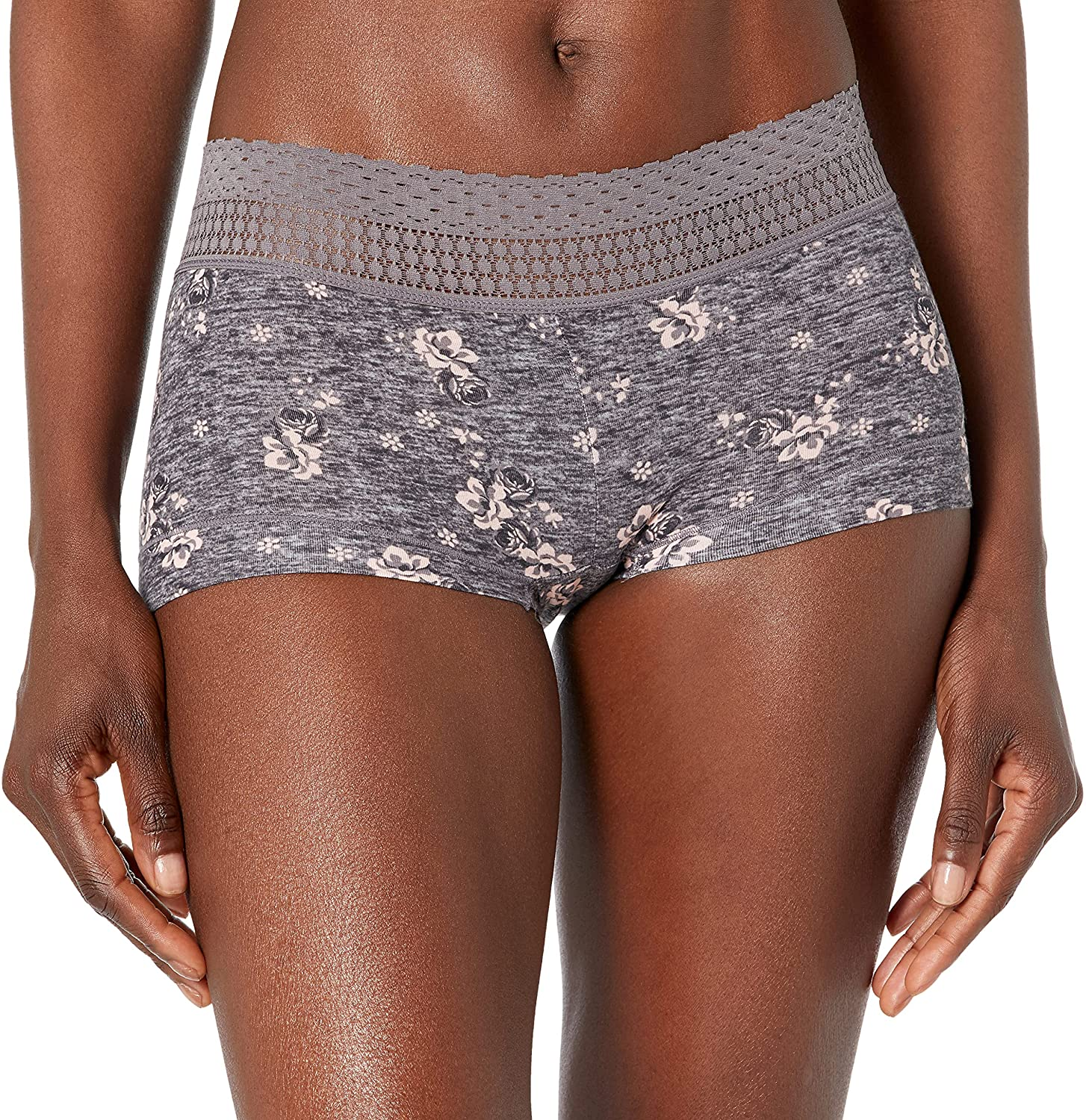 Maidenform Women'S Dream Cotton with Lace Boyshort Apparel & Accessories > Clothing > Underwear & Socks > Underwear Maidenform Excalibur Heather Floral 9 