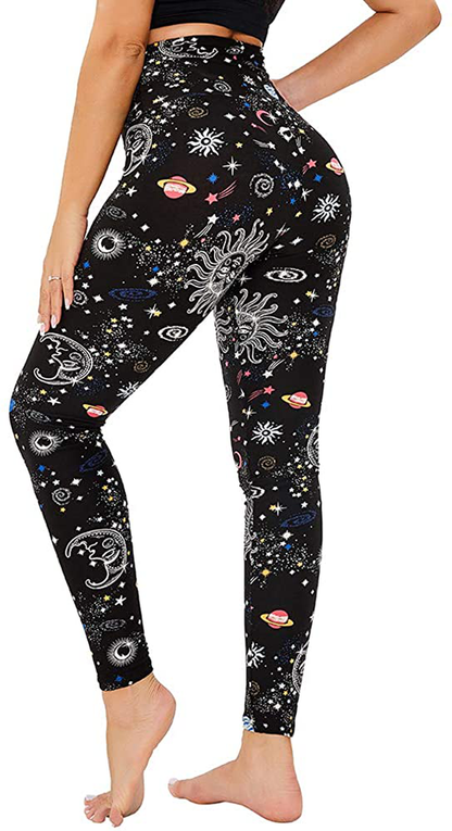 Gayhay High Waisted Leggings for Women - Soft Opaque Slim Tummy Control Printed Pants for Running Cycling Yoga Apparel & Accessories > Clothing > Activewear GAYHAY Solar System 01 Small-Medium 