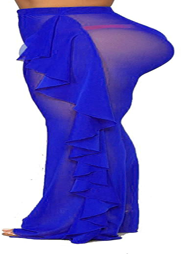 Willow Dance Women'S Perspective Sheer Mesh Ruffle Pants Swimsuit Bikini Bottom Cover up Pants Apparel & Accessories > Clothing > Swimwear Kylie Max   