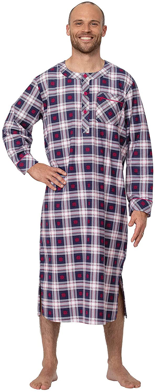 Pajamagram Mens Sleep Shirt Flannel - Mens Nightshirt, Multicolored Apparel & Accessories > Clothing > Sleepwear & Loungewear > Nightgowns Kylie Max   