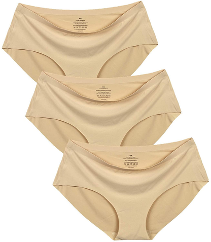 Women'S No Show Hiphugger Panties Pack of 6 Apparel & Accessories > Clothing > Underwear & Socks > Underwear Alruy 3 Pack: Beige Beige Beige X-Large 