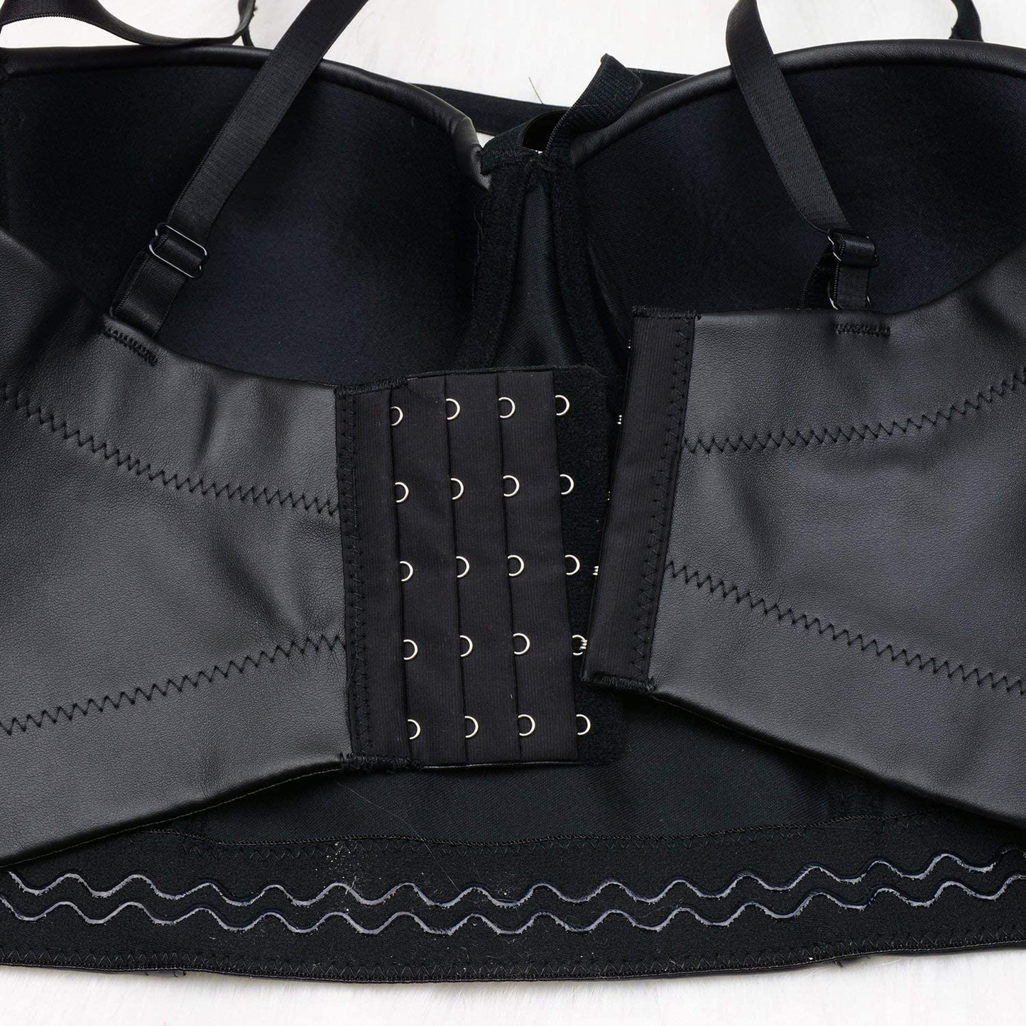ELLACCI PU Leather Sexy Cut Cross Bustier Crop Top Gothic Women'S Corset Top Bra Apparel & Accessories > Clothing > Underwear & Socks > Lingerie ELLACCI   