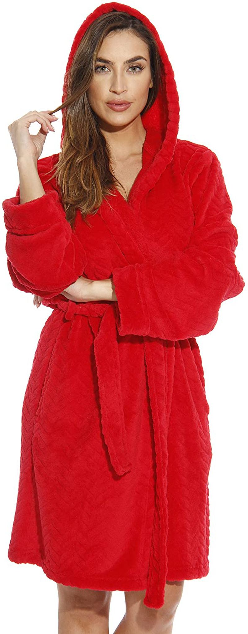 Just Love Kimono Robe Velour Chevron Texture Bath Robes for Women Apparel & Accessories > Clothing > Sleepwear & Loungewear > Robes Just Love   