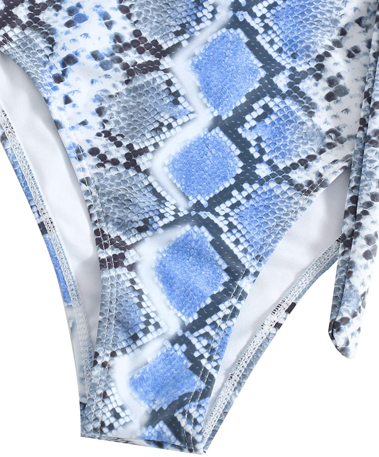 Sweatyrocks Women'S Sexy Bathing Suits Criss Cross Tie Knot Front Deep V Open Back Leopard One Piece Swimwear Apparel & Accessories > Clothing > Swimwear Kylie Max   