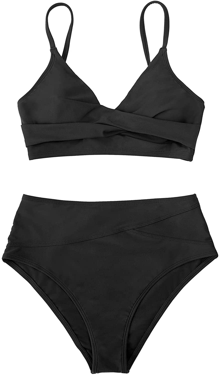 CUPSHE Women'S Red Twist High Waist V Neck Bikini Sets  Kylie Max   
