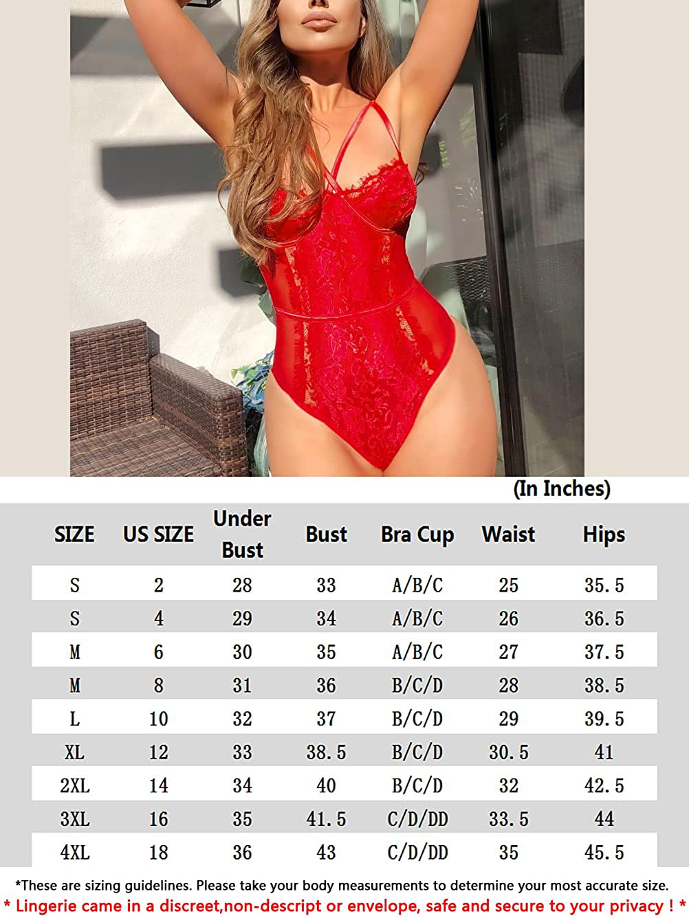See through Lingerie,V-Neck Lace Babydoll,Sexy Lingerie Women,One Piece Bodysuit Apparel & Accessories > Clothing > Underwear & Socks > Lingerie Kylie Max   