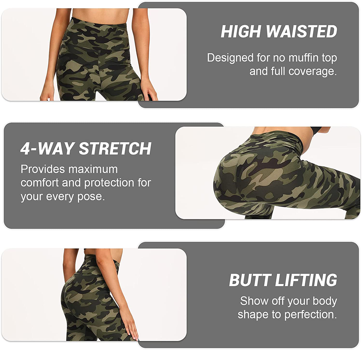 Gayhay High Waisted Leggings for Women - Soft Opaque Slim Tummy Control Printed Pants for Running Cycling Yoga Apparel & Accessories > Clothing > Activewear Gayhay   