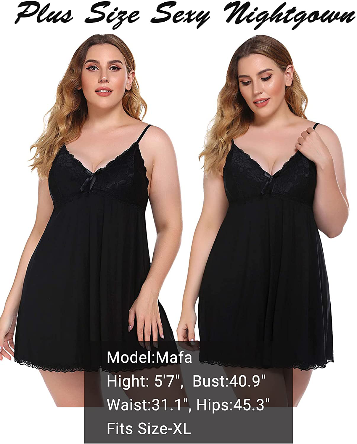 Avidlove Women'S Chemise Nightgown Babydoll Soft Sleepwear Lace Lounge Dress Apparel & Accessories > Clothing > Underwear & Socks > Lingerie Kylie Max   