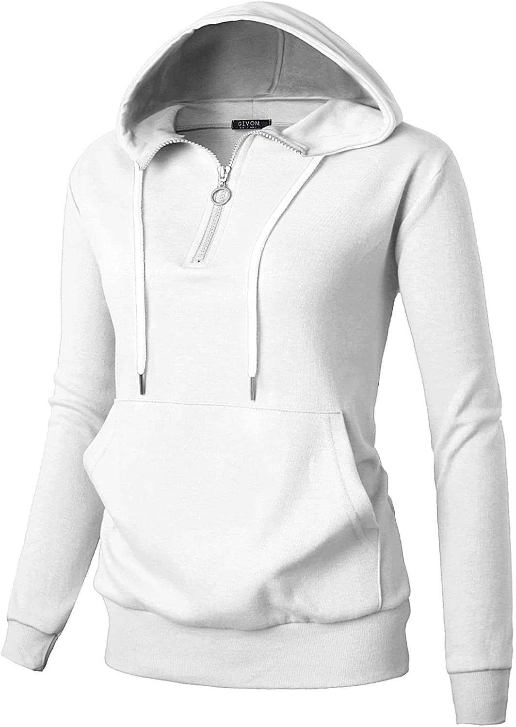 GIVON Womens Comfortable Long Sleeve Lightweight Zip-Up Hoodie with Kanga Pocket(Xs~4Xl) Apparel & Accessories > Clothing > Activewear Kylie Max   