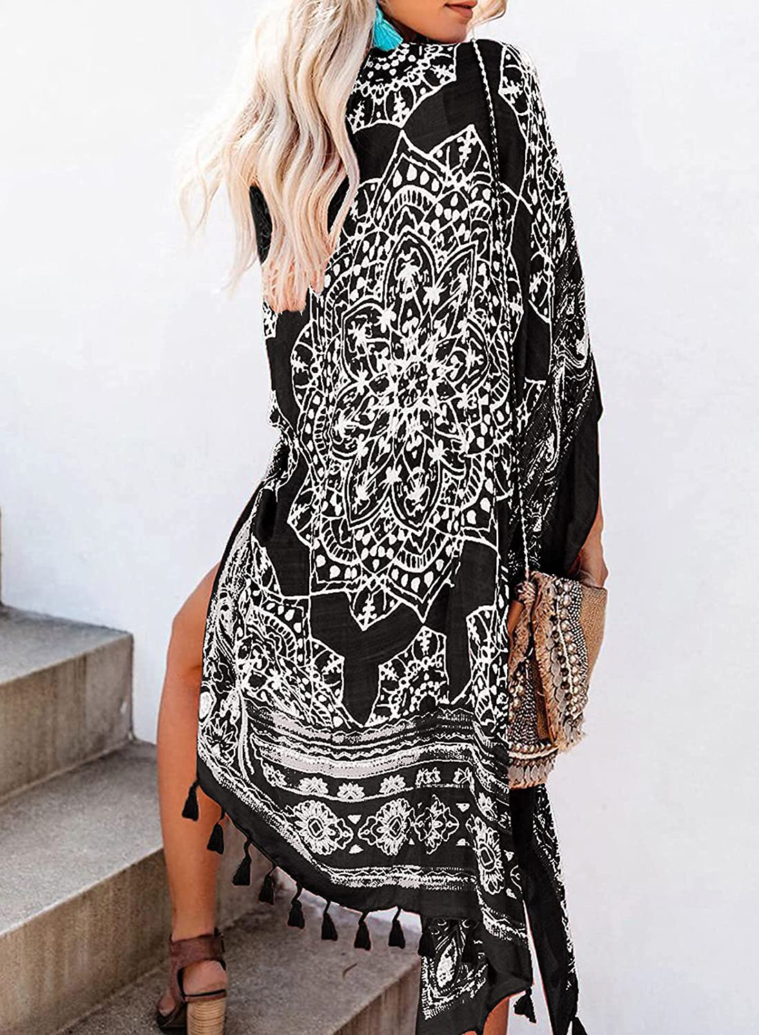 Dokotoo Womens 2022 Fashion Summer Print Kimono Casual Cardigans Loose Cover Ups Apparel & Accessories > Clothing > Swimwear Kylie Max   